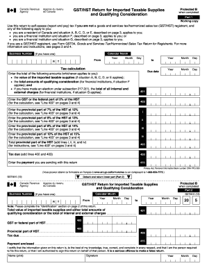 GST/HST Return for Imported Taxable Supplies
