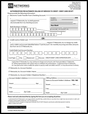 Authorization for Automatic Billing