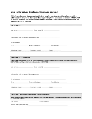 Caregiver Contract Template Fill Online Printable Fillable Blank Pdffiller