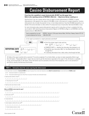 Casino Disbursement Report