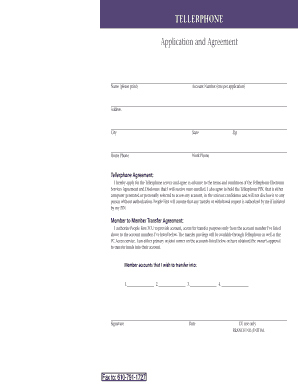 Tellerphone Service Application and Agreement