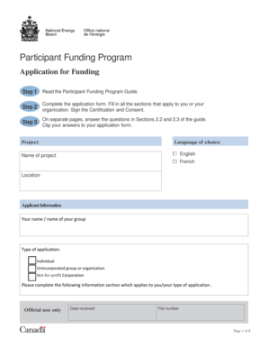 NEB Participant Funding Program Application