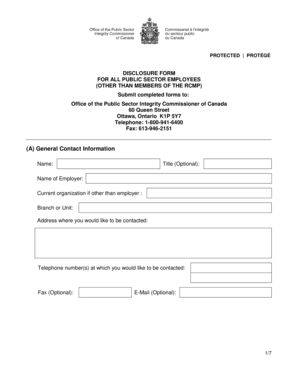 Public Sector Disclosure Form