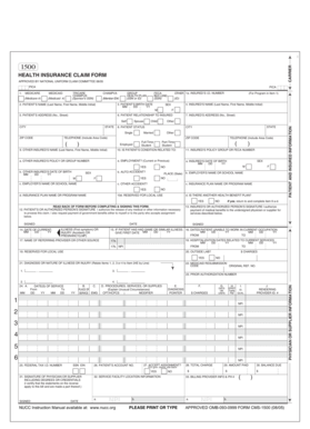 CMS 1500 Health Insurance Claim Form