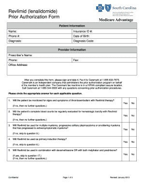 Revlimid Prior Authorization Form