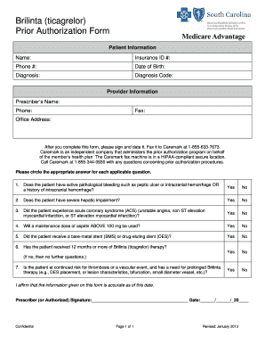 Brilinta Prior Authorization Form