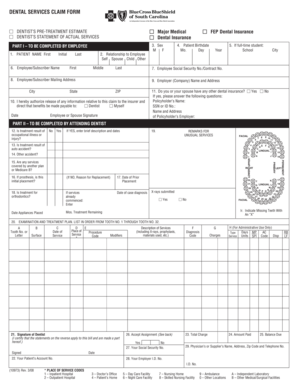 Dental Services Claim Form