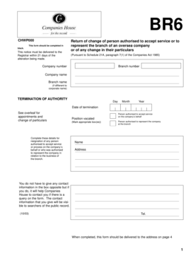 UK Branch Company Change Form