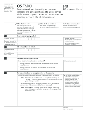 UK Overseas Company Termination Form