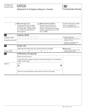 UK MR06 Statement of Company Acting as Trustee
