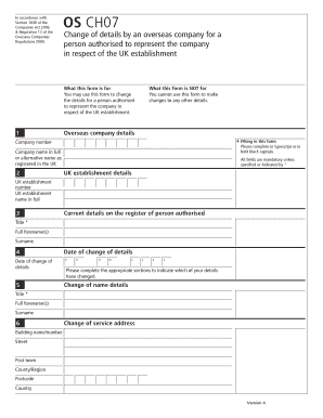 UK Overseas Company Authorised Person Details Change Form