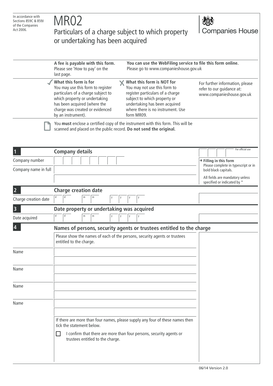 UK MR02 Charge Registration Form