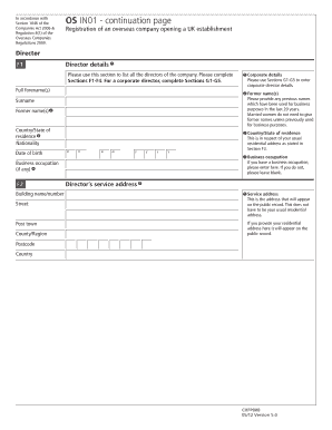 UK Overseas Company Director Registration Form