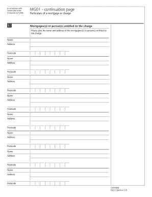 UK Mortgage Charge Form