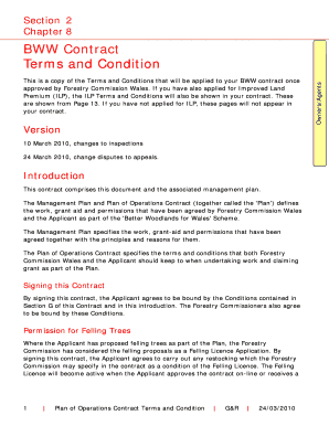 BWW Contract Terms and Condition - Forestry Commission - forestry gov