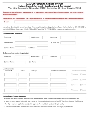 AMOCO Holiday Skip-A-Payment Application