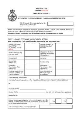 MOD Form 1132 Application