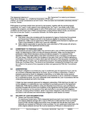 Mortgage agreement format - plaza correspondent lending agreement pdf form