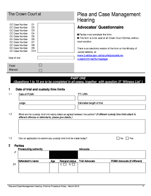 Crown Court Advocates’ Questionnaire