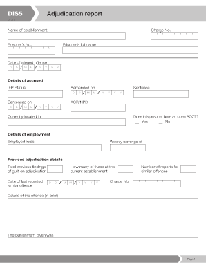 Prisoner Adjudication Report