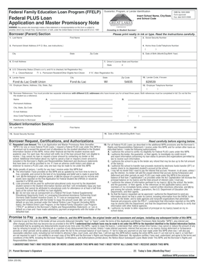 Federal PLUS Loan Master Promissory Note