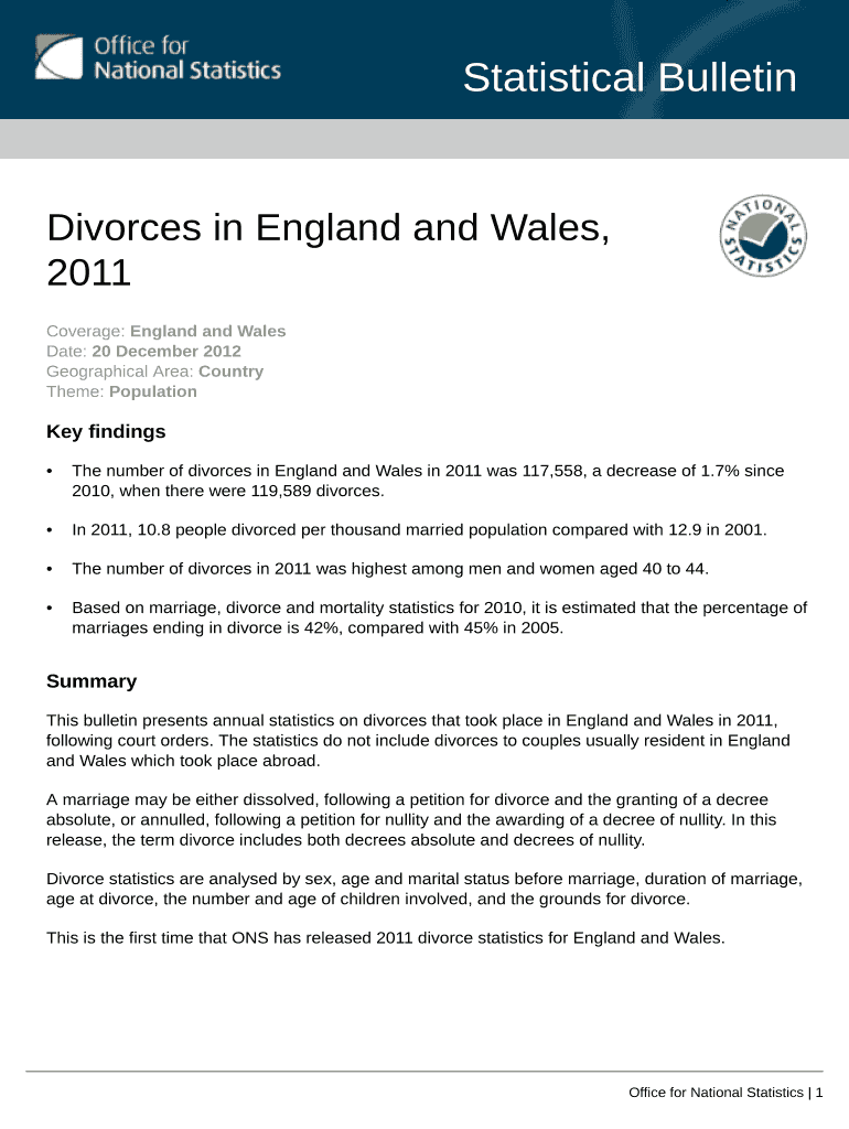 Divorces in England and Wales, Preview on Page 1