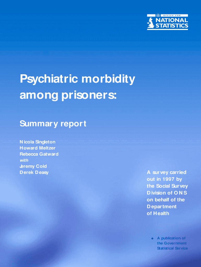 Psychiatric Morbidity Among Prisoners Summary Report - Office for - ons gov Preview on Page 1
