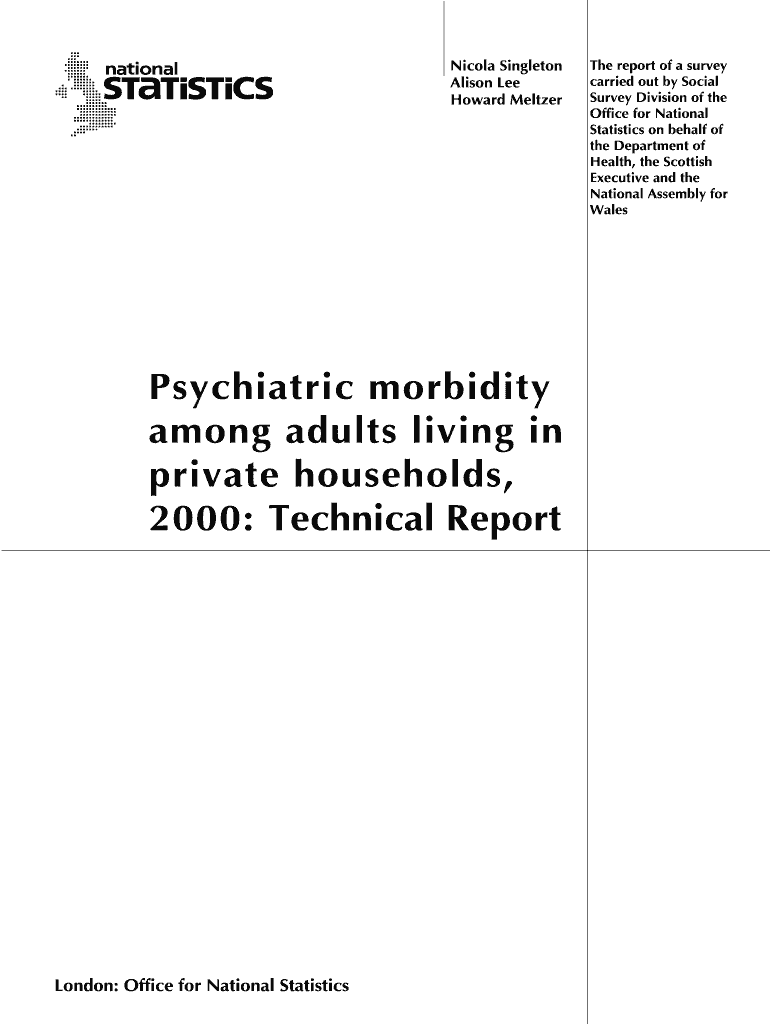 Psychiatric morbidity among adults living in private households, 2000: Technical Report - to end of  Preview on Page 1