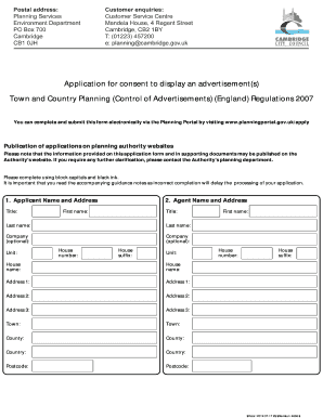 Application for Advertisement Consent