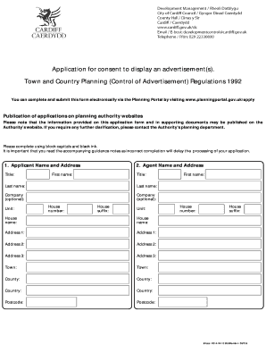 UK Advertisement Consent Application