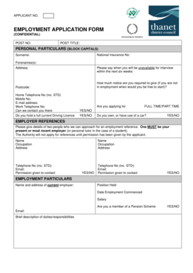 Employment Application Form