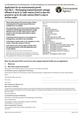 Environmental Permit Application Form EPB6.5