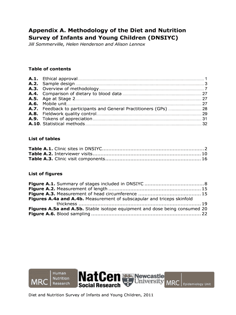 Appendix A Methodology of the Diet and Nutrition Survey of Infants - scotland gov Preview on Page 1
