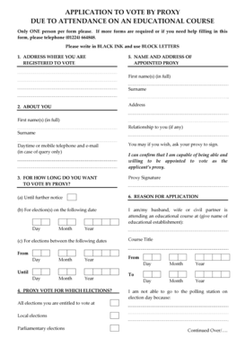 UK Proxy Vote Application for Educational Course