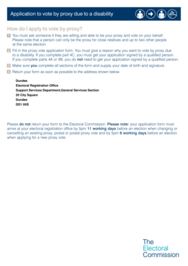 UK Proxy Vote Application for Disability