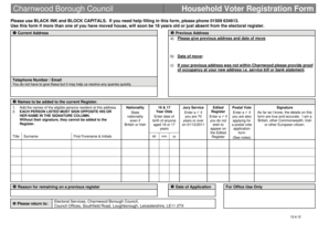 Charnwood Voter Registration Form