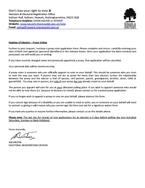 Proxy Vote Application Form