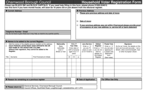 Charnwood Voter Registration Form