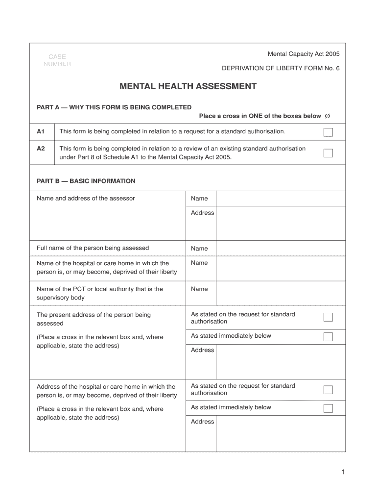 Printable Mental Health Assessment Form Pdf - Fill Online, Printable ...