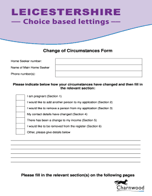 Change of Circumstances Form