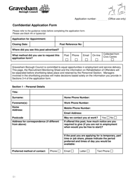 Confidential Application Form