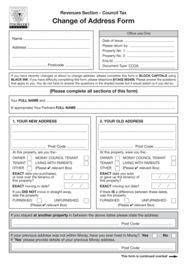 Moray Council Tax Change of Address Form