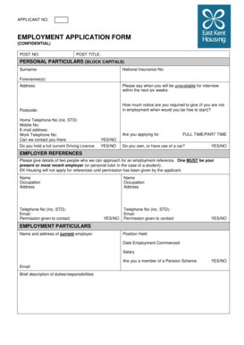 Employment Application Form