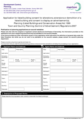 UK Listed Building Consent Application