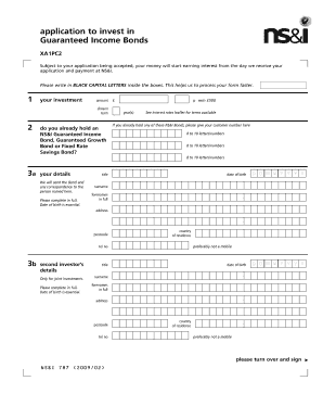Guaranteed Income Bonds Application