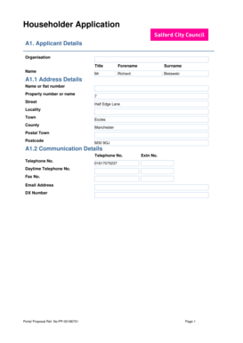 UK Householder Application Form