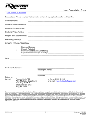 Loan Cancellation Form