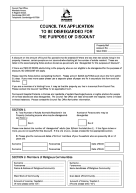 UK Council Tax Discount Application