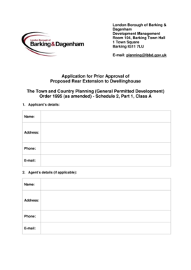 UK Rear Extension Prior Approval Application