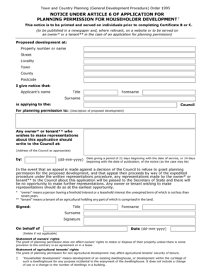 UK Householder Planning Permission Notice